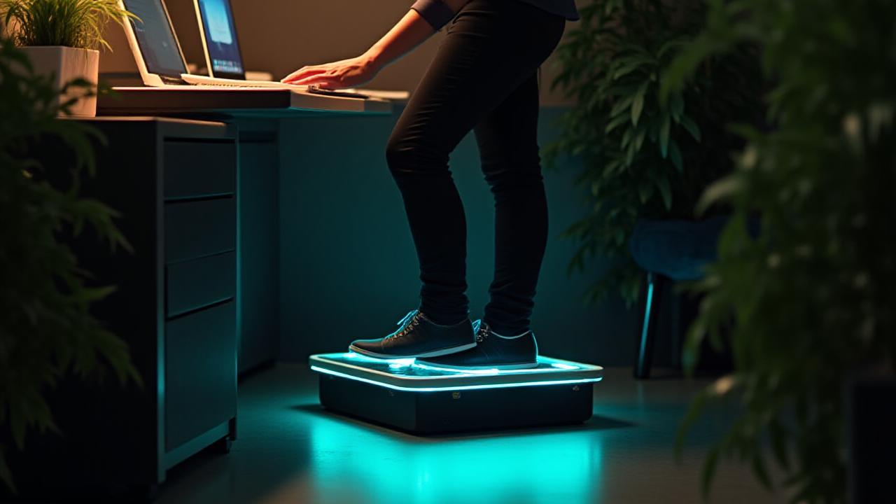 Professional working from home using a stepper